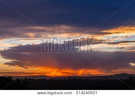 Scenic Sunset Clouds Landscape