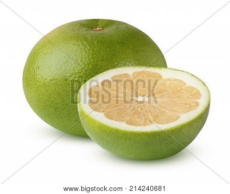 Citrus Sweetie Pomelit Citrus Oroblanco isolated on a white background. The whole fruit.