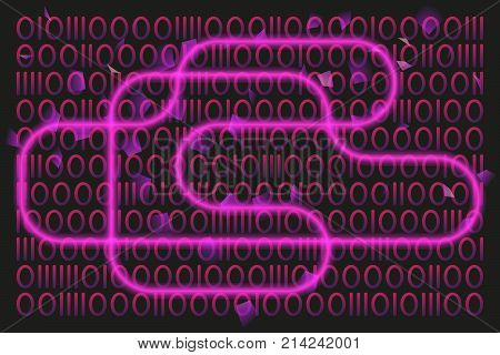 Cryptocurrency vector illustration. Binary code concept colored background