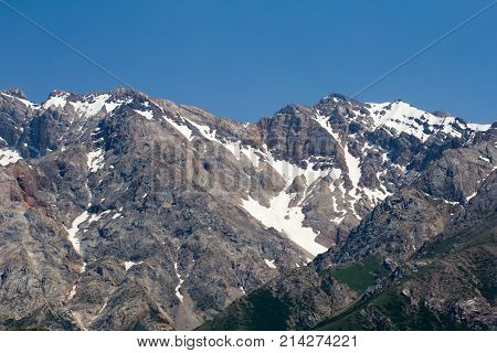 mountains with snow in Kazakhstan . In the park in nature