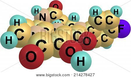 Raltegravir Molecular Structure Isolated On White