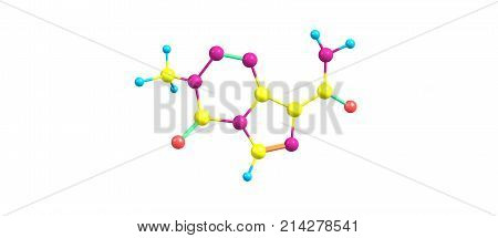 Temozolomide Molecular Structure Isolated On White