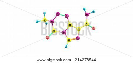 Temozolomide Molecular Structure Isolated On White