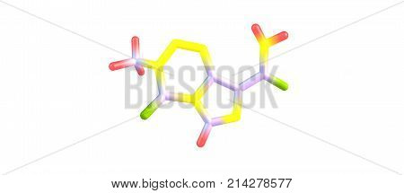 Temozolomide Molecular Structure Isolated On White