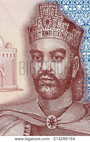 Ismail Samani portrait from Tajik money - Somoni