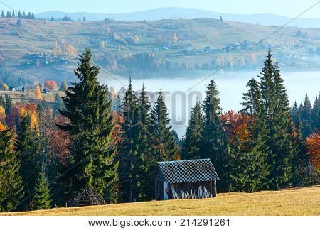 Autumn Carpathian Village, Ukraine.