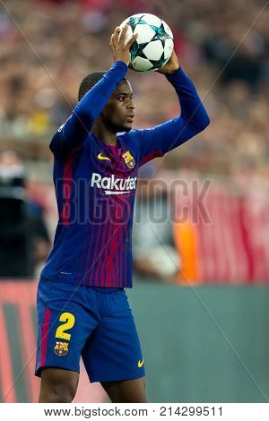 Uefa Champions League Game Between Olympiacos Vs Fc Barcelona