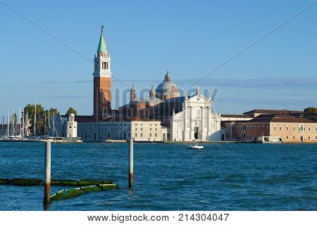 View of San Giorgio Magiore's cathedral. Venice, Italy