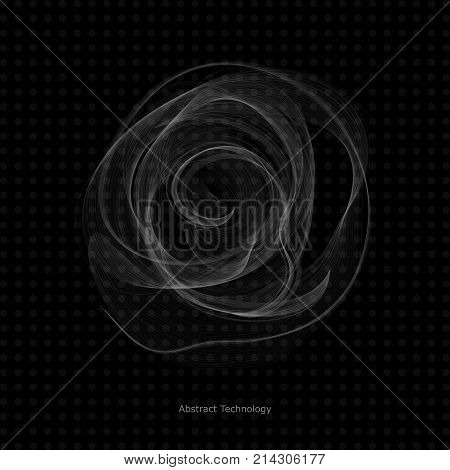 Vector abstract vintage elemen. Vector design element with transparent effect on dark background. Scroll abstract
