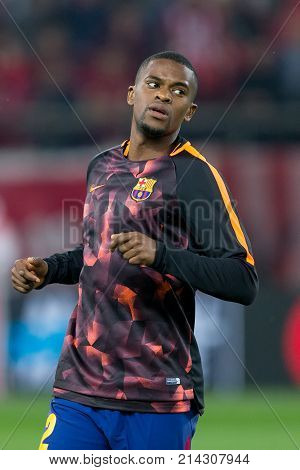 Uefa Champions League Game Between Olympiacos Vs Fc Barcelona