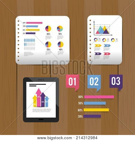 set infographi business diagram information vector illustraion