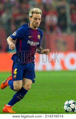Uefa Champions League Game Between Olympiacos Vs Fc Barcelona