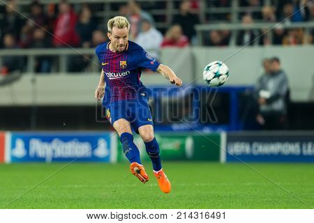 Uefa Champions League Game Between Olympiacos Vs Fc Barcelona