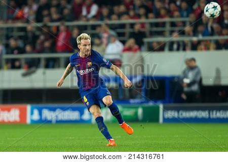 Uefa Champions League Game Between Olympiacos Vs Fc Barcelona
