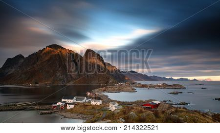 Fishing village of Hamnoy - Long exposure version Lofoten Norway