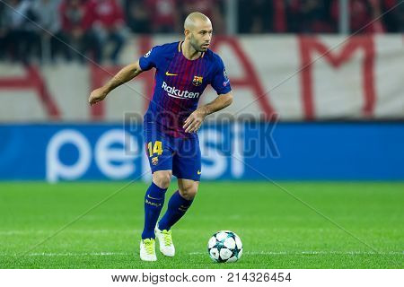 Uefa Champions League Game Between Olympiacos Vs Fc Barcelona