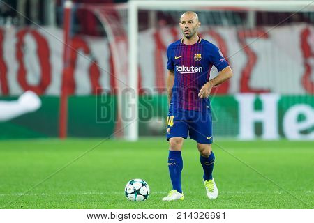 Uefa Champions League Game Between Olympiacos Vs Fc Barcelona