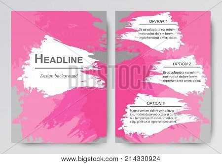 Layout brochures, flyers. Abstract backgrounds with brush strokes