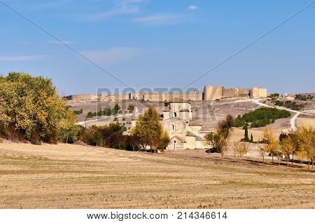 Nuestra Senora De La Anunciada Hermitage And The Walls Of Uruena, Uruena, Valladolid, Spain