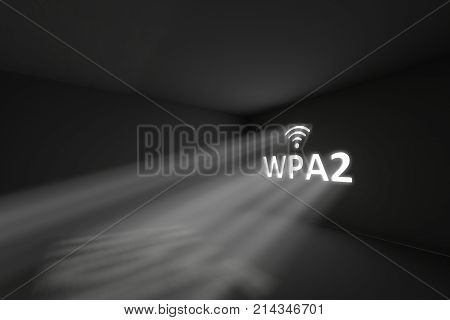 WPA2 rays volume light concept 3d illustration