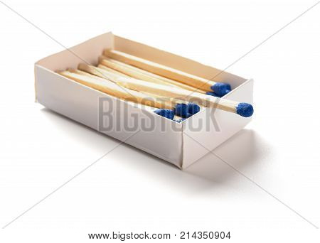 side view matchbox on white with clipping path