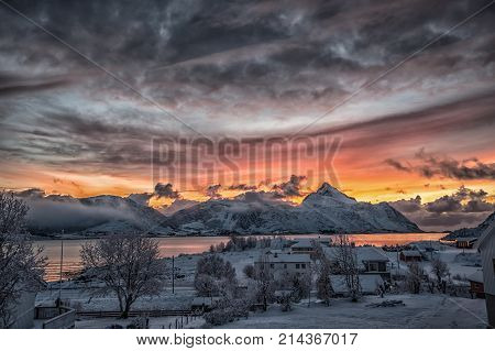 In the arctic and the sun is still below the horizon.