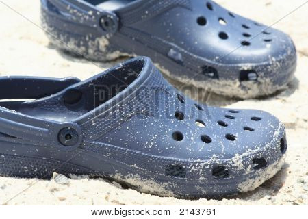 Sapatos na praia