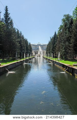 Saint Petersburg, Russia - August 7, 2007: The Peterhoff Palace in St. Petersburg Russia