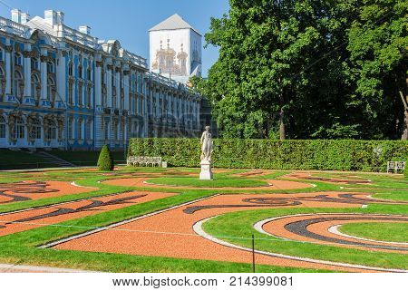Saint Petersburg, Russia - August 9, 2007: The Catherine Palace located in the town of Tsarskoye Selo (Pushkin) St. Petersburg Russia.