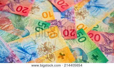 Collection of the new swiss banknotes (issued in 2017)