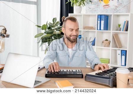 Sound Producer Working With Mpc Pads