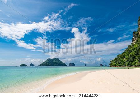 Poda Island, White Sand And Turquoise Sea, View Of The Neighboring Island Chicken
