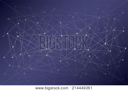 Abstract Digital background of Science or Blockchain. Molecules or blocks are connected. Vector Illustration.