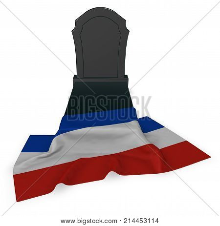 gravestone and flag of schleswig-holstein - 3d rendering