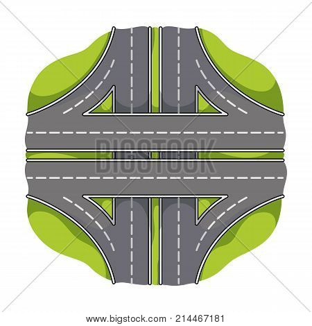 Autobahn single icon in cartoon style.Autobahn vector symbol stock illustration .