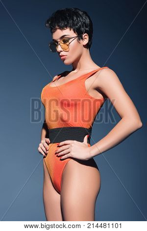 Sexy Girl In Swimsuit And Sunglasses