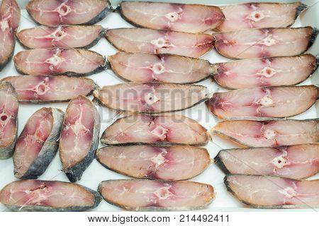 Sun Dried Salted Mackerel Fish Steak Cut