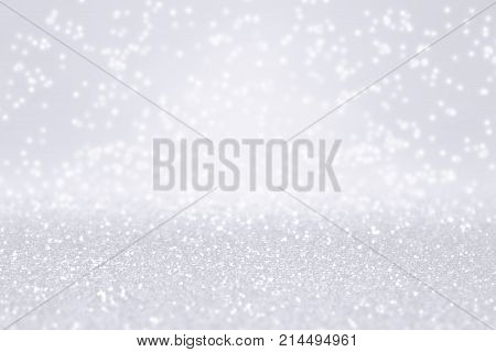 Elegant silver white glitter sparkle confetti background for happy birthday party invite, 