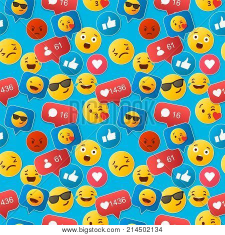 emoji seamless pattern on a white background. illustration.