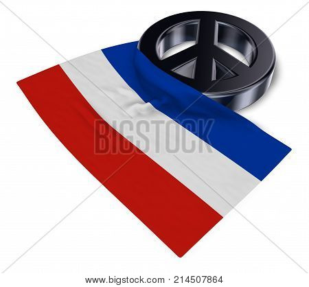 peace symbol and flag of schleswig-holstein - 3d rendering