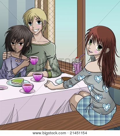 Cute teens enjoying valentines day