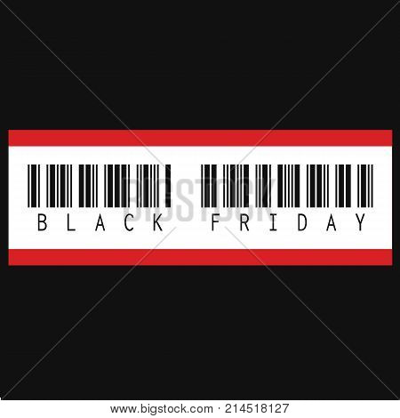 Black Friday inscription barcode. Black Friday Sale barcode