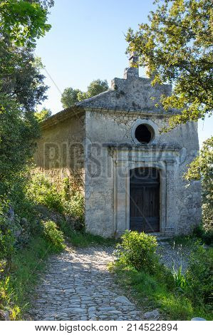 View of old church in Oppede-le-Vieux France