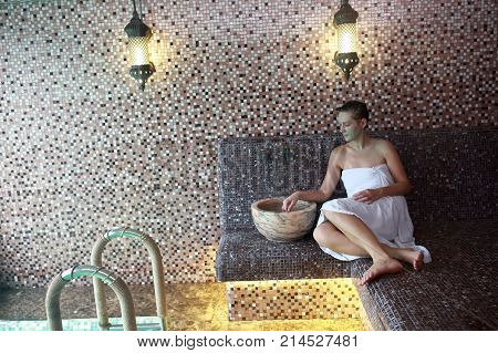 Woman Resting In Hammam