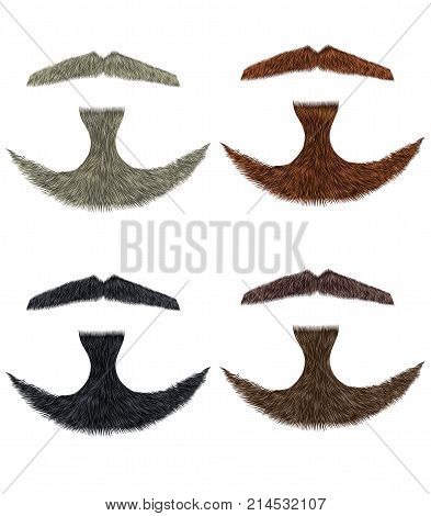 set vector Beard and mustache different colors.