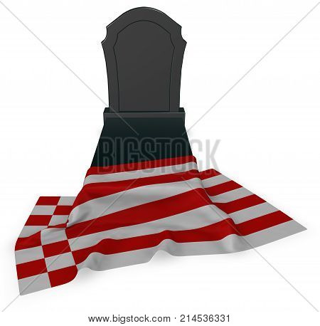 gravestone and flag of bremen - 3d rendering