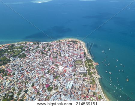 Aerial view of Zanzibar, Stone Town. Tanzania