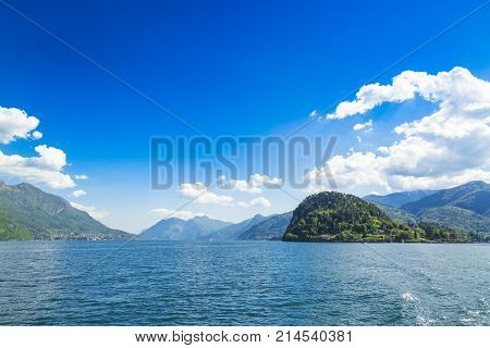 Beautiful Itailan Mountain Lake Como In Lombardy