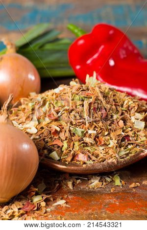 Dry Vegetable Mix For Preparation Of Traditional Indonesian Rice Dish Nasi Goreng