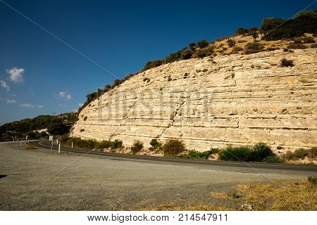 A road from Limassol to Platres while self travelling by car central Cyprus wine region
